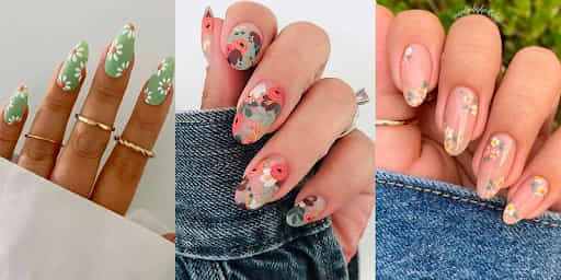 diseño de uas con flores para manos