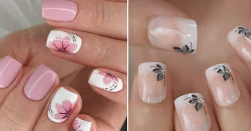 diseño de uñas para mayores con rosas