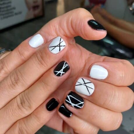 Uñas blanco y negro sencillas/ tipos de uñas