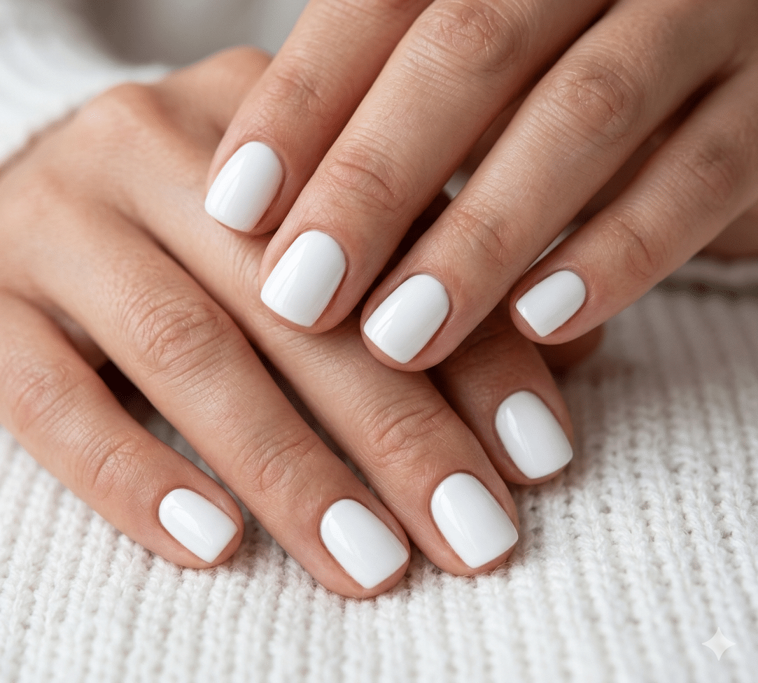 uñas blancas elegantes