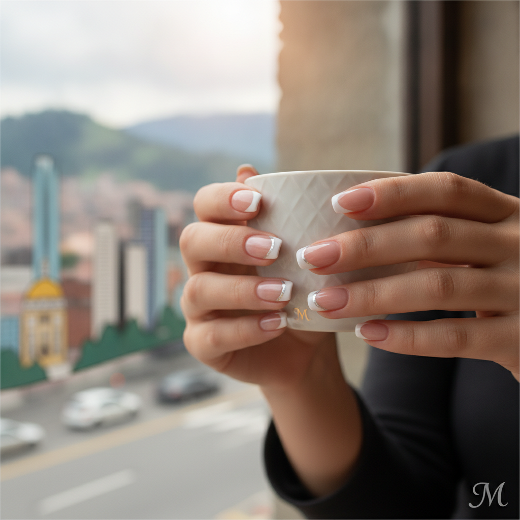 Diseño clásico de uñas francesas elegantes con acabado natural