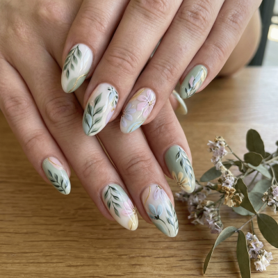 uñas semipermanentes decoradas​