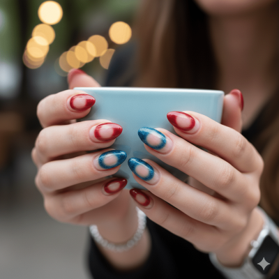 uñas semipermanentes decoradas​